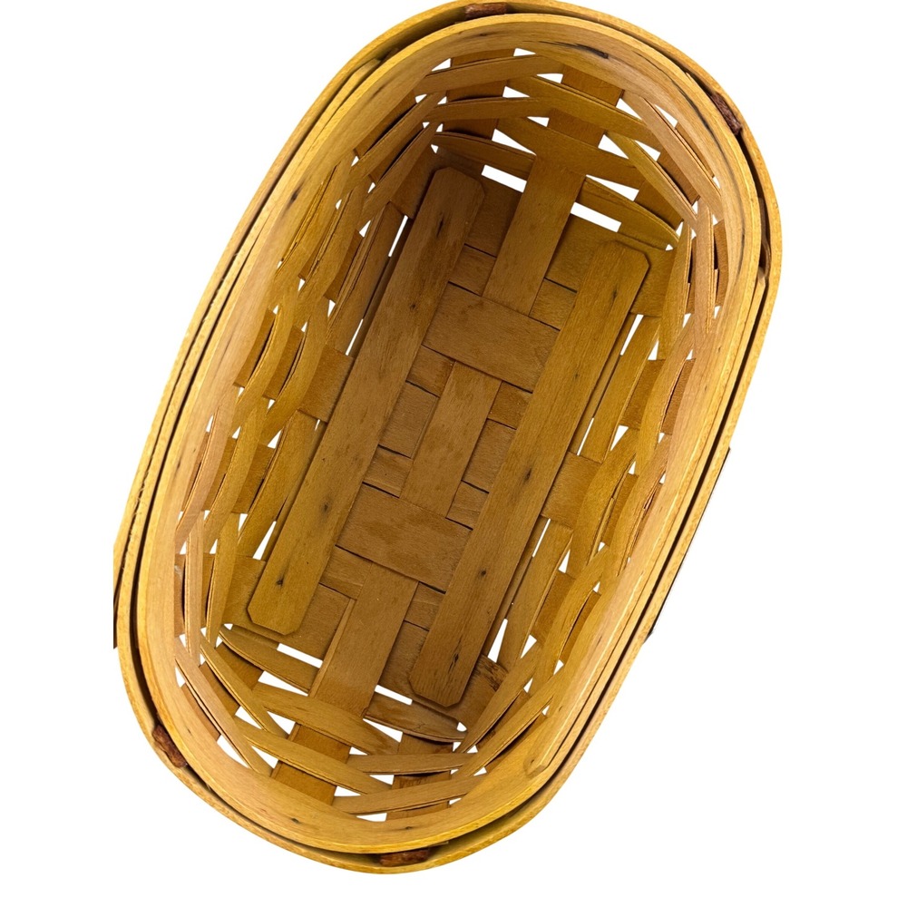SALE Royce Craft Basket Mother's Day 1995 Woven Wood Splint Oval Vintage - Picture 2 of 6